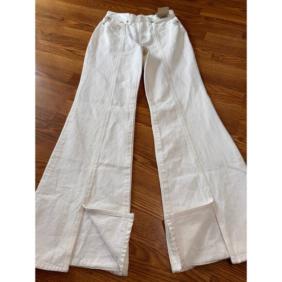 Madewell white high rise Baggy Flare Jeans size 26/US Small - Picture 10 of 13